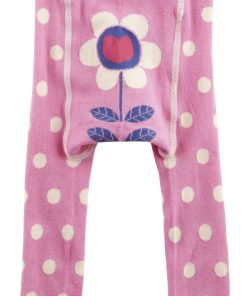 Pink Polka Footless Tights-Daisy, Designer baby clothes